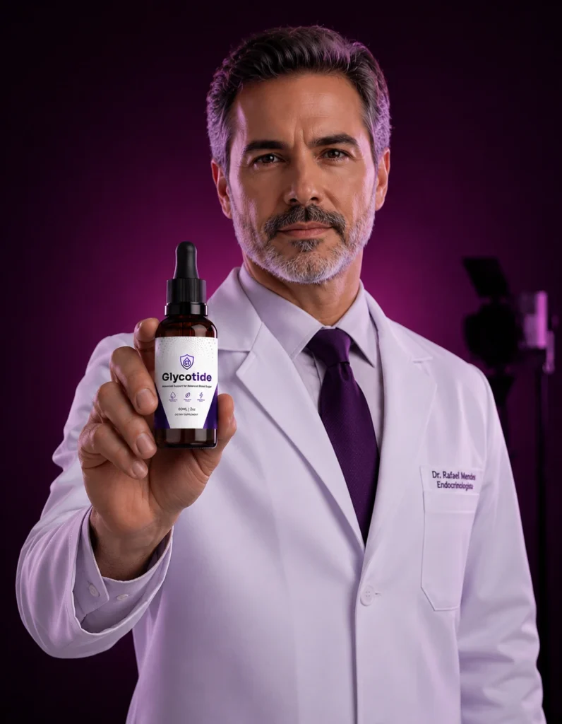 GlycoTide supplement facts label displaying the transparent blend of natural ingredients, clinical dosages, and essential vitamins for glucose control.