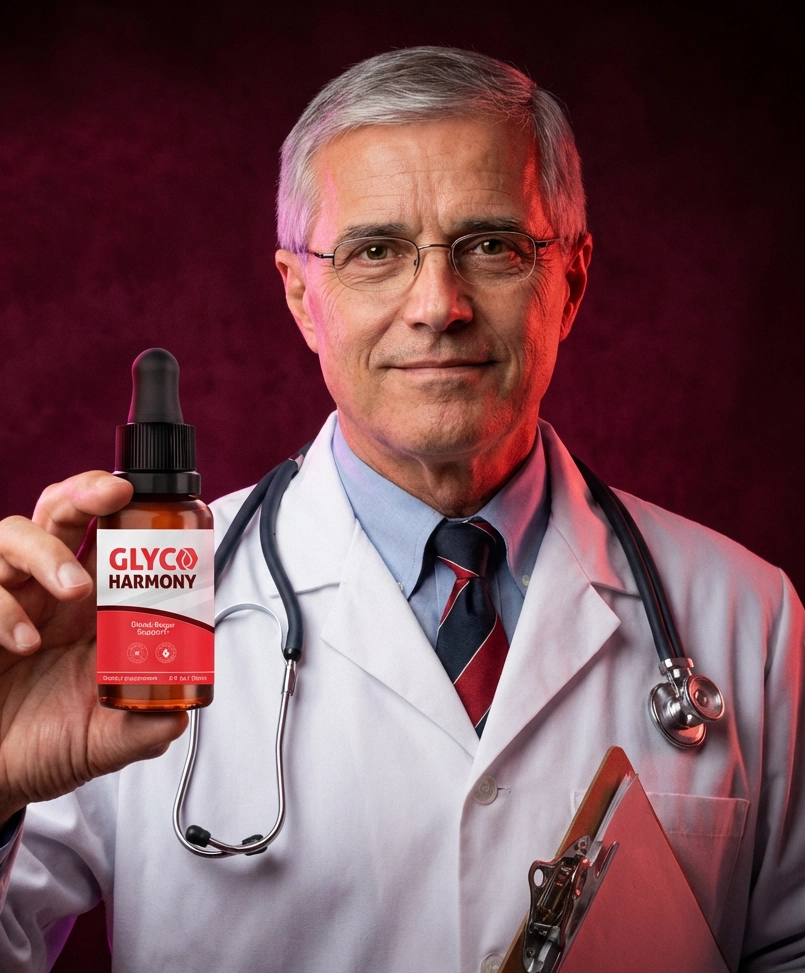 Glyco Harmony bottle with metabolic health icons.