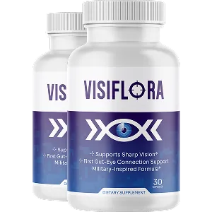 A single bottle of VisiFlow premium dietary supplement containing 60 capsules for natural vision clarity, antioxidant eye defense, and macular support.