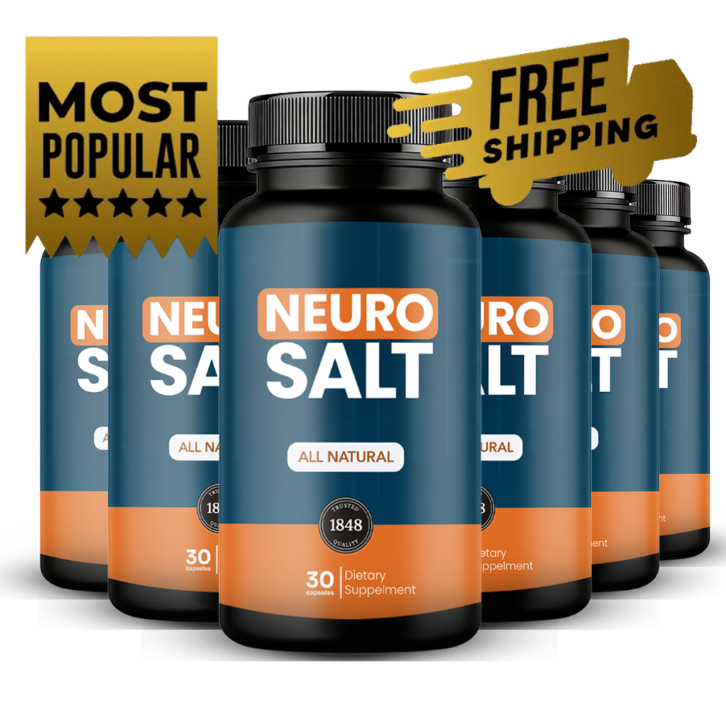 NeuroSalt discount packages chart showing options for 1 bottle, 3 bottles, and the best-value 6-bottle bundle with free shipping on the official website.