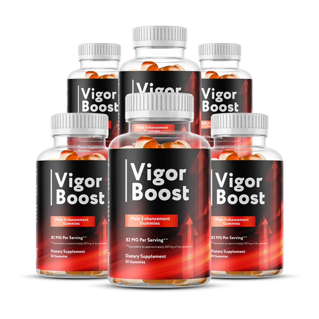 "Six bottles stack package of VigorBoost supplement showcasing the maximum savings deal."