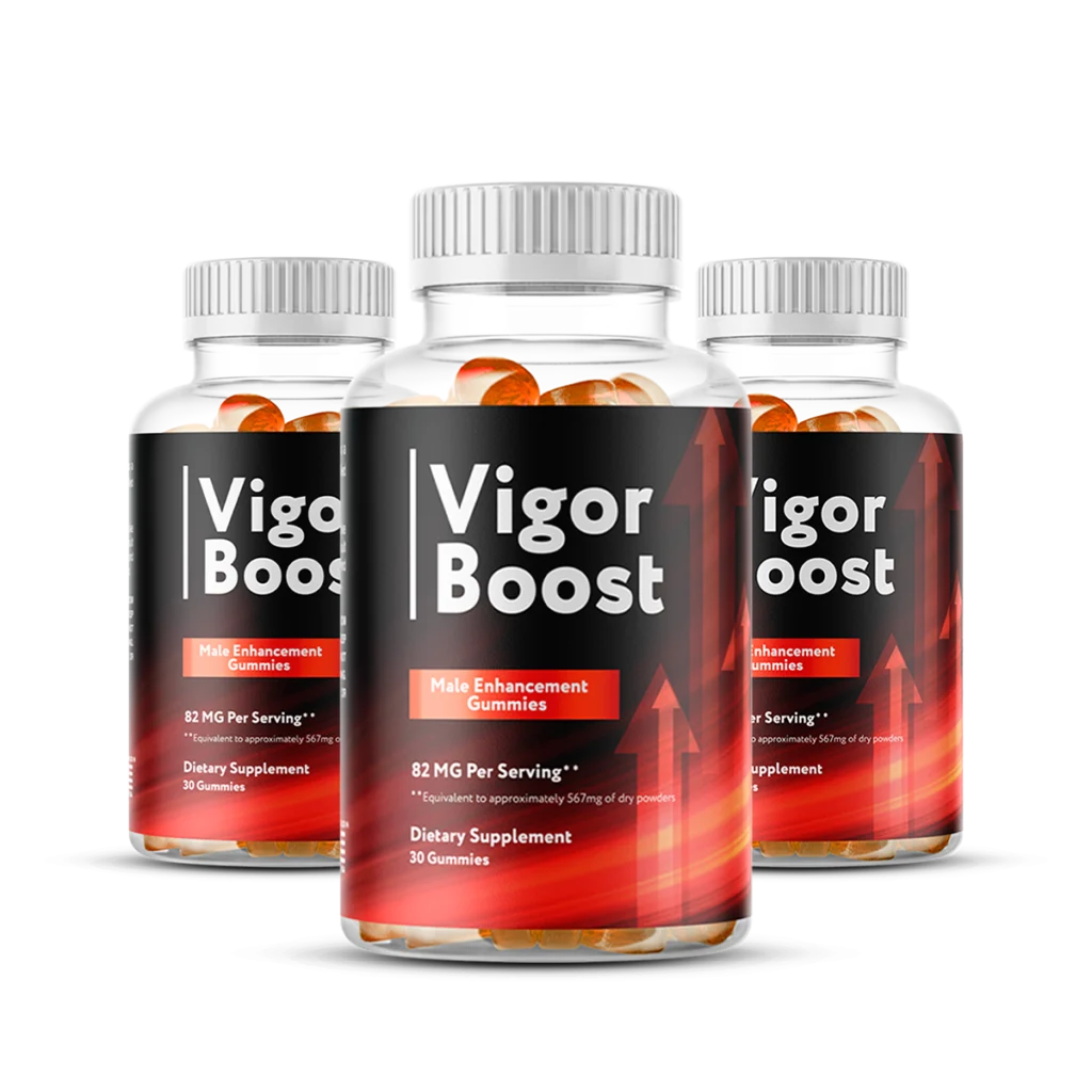 "Three bottles of VigorBoost vitality formula arranged for bundle sale optimization."