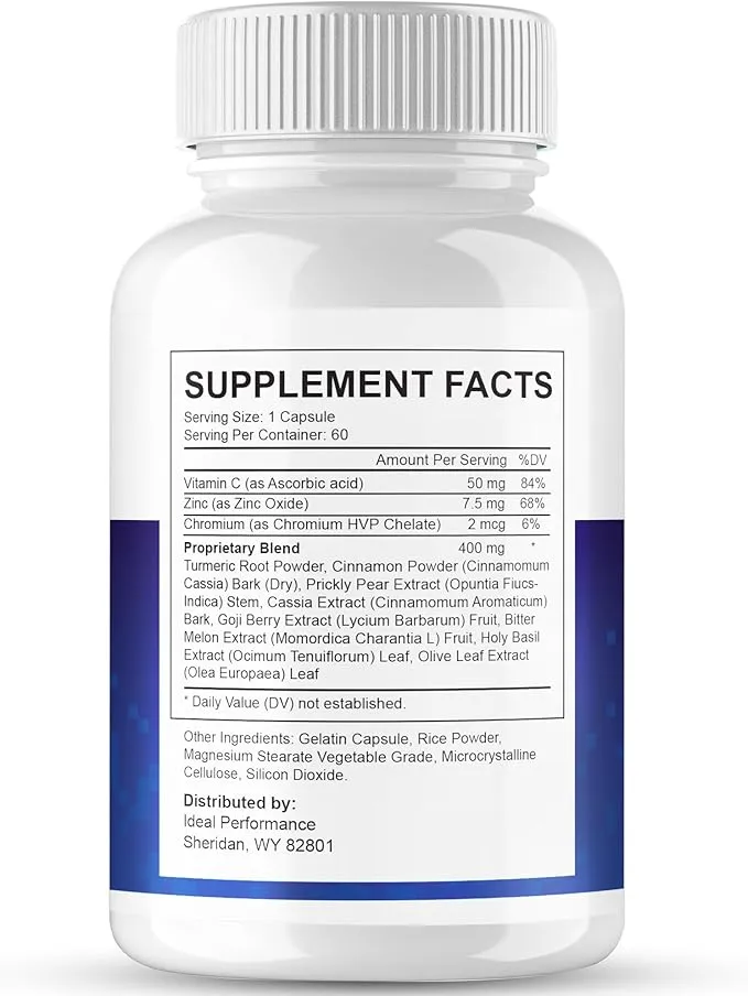 VisiFlow supplement facts label displaying the transparent breakdown of essential eye vitamins, minerals, Lutein, Zeaxanthin, and premium plant extracts.