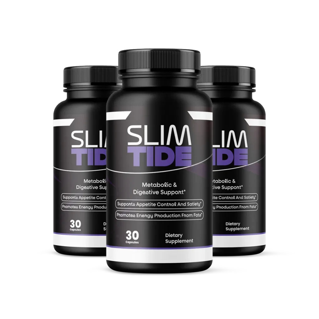 SlimTide three bottles package display for an intermediate ninety-day metabolic reset routine.